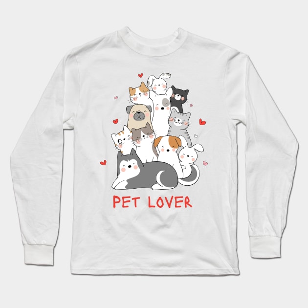 Pet Lovers Long Sleeve T-Shirt by Pearsville